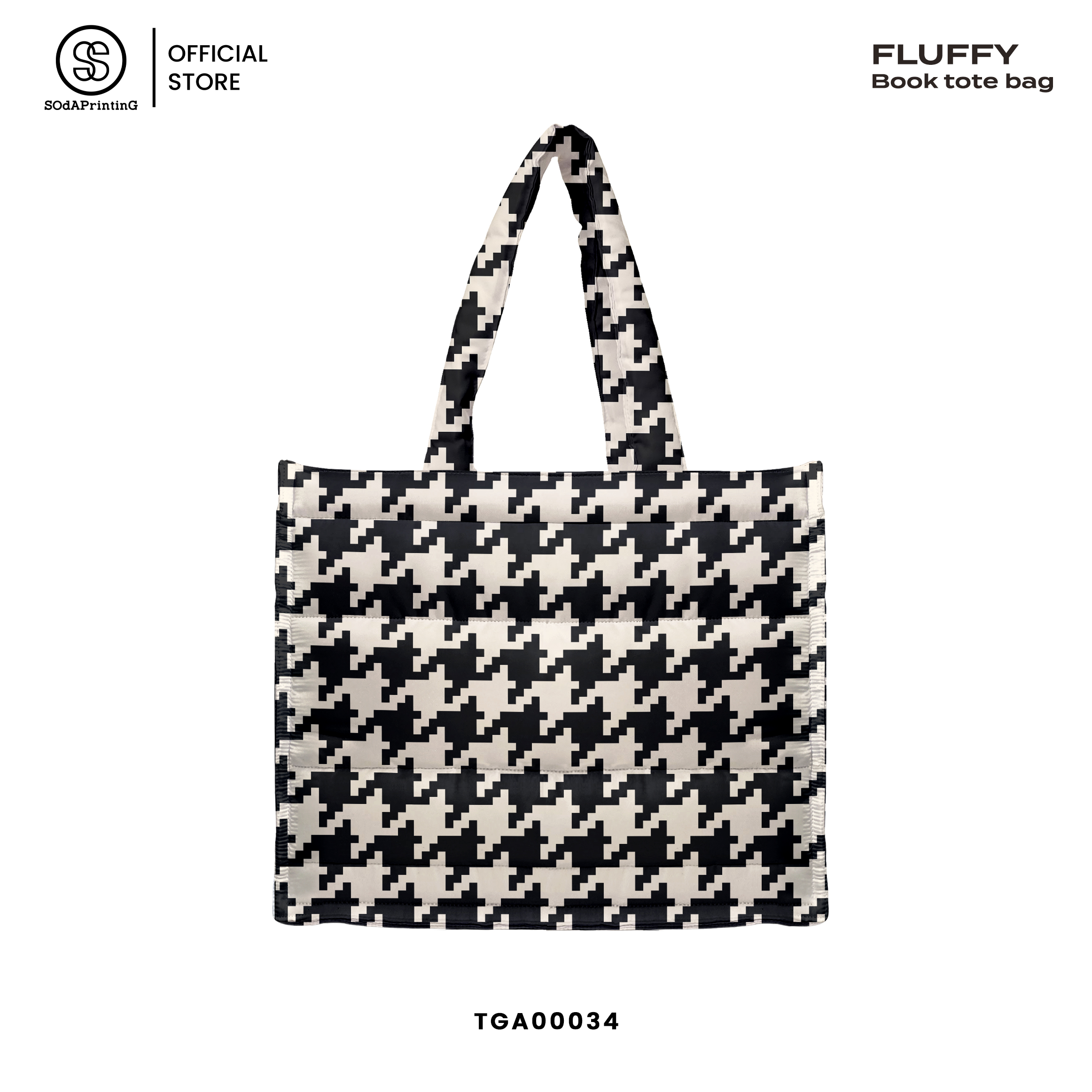 กระเป๋า Fluffy Book Tote Bags Houndstooth Collection รหัส TGA00030-TGA00034 #FluffyBookToteBag