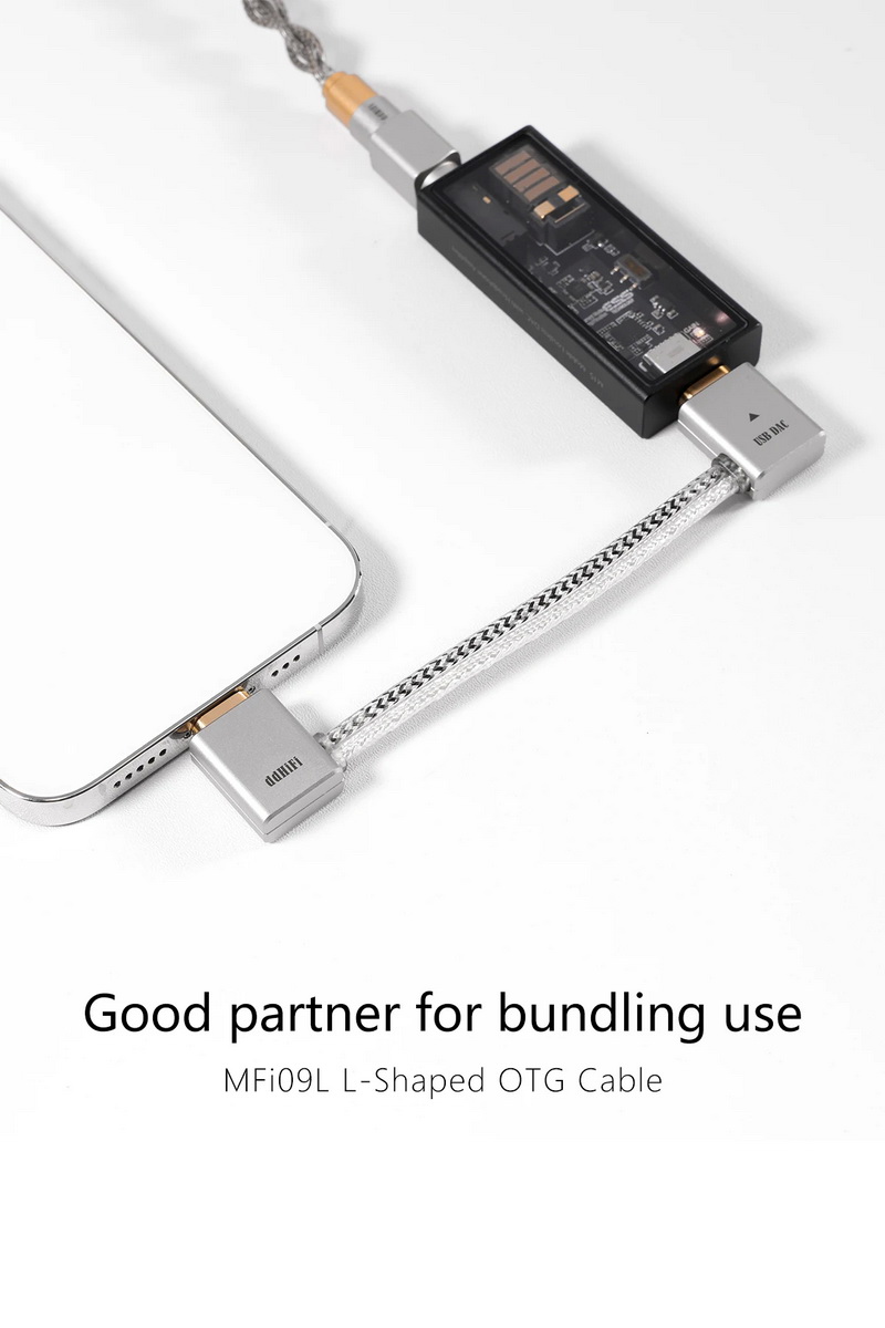 DD MFI09L สายแปลง Lightning เป็น TypeC OTG (หัวปลั๊กตัว L) สำหรับเครื่องเสียง