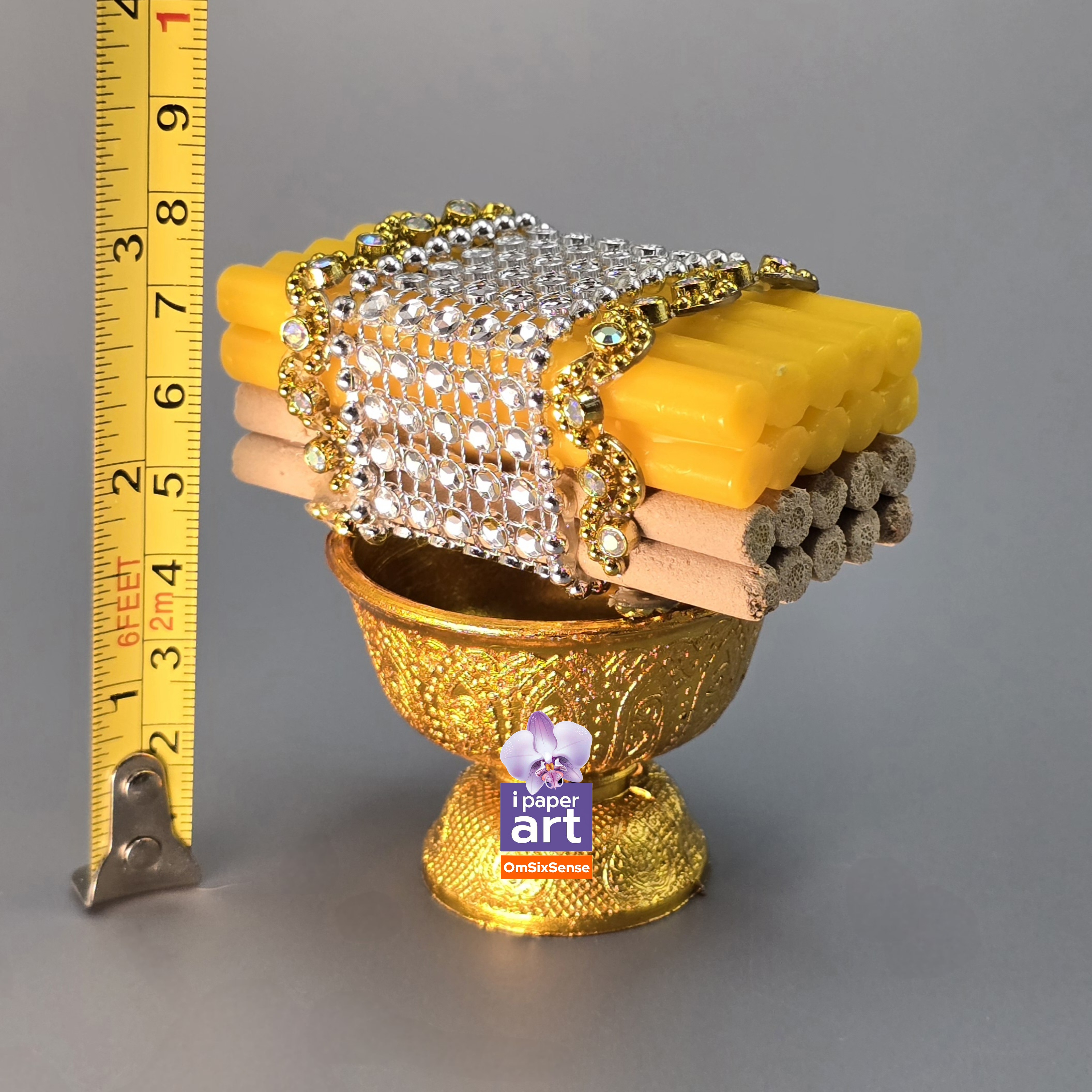 ชุดบูชาพระจิ๋ว มงคลศิลป์ i paper art สินค้าไทย งานปราณีต | ชุดบูชาอย่างดี ครบสมบูรณ์ พร้อมพานรอง