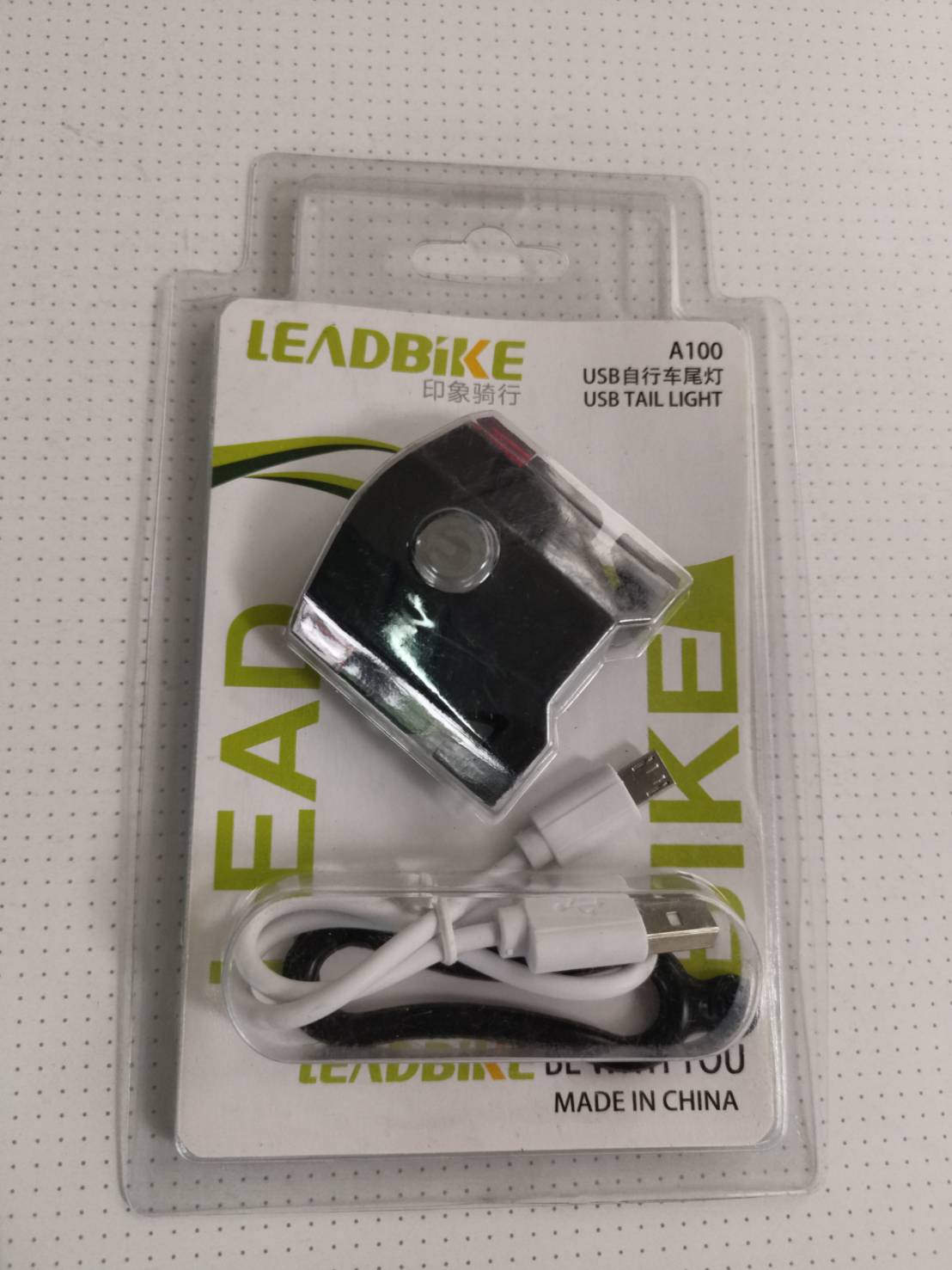 ไฟท้าย Leadbike A100 USB Bicycle Tail Light Waterproof Bike Light - Black