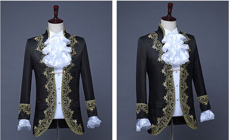 Pre-order ชุดสูทชาย สไตล์ยุโรป ปักงานละเอียด สีแดง