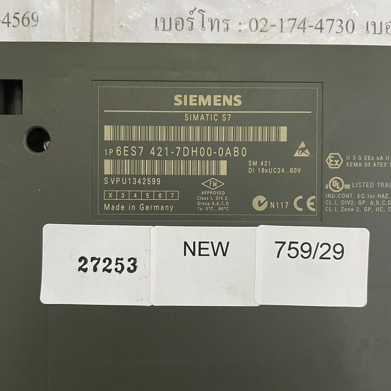 6ES7 421-7DH00-0AB0 PLC " SIEMENS "