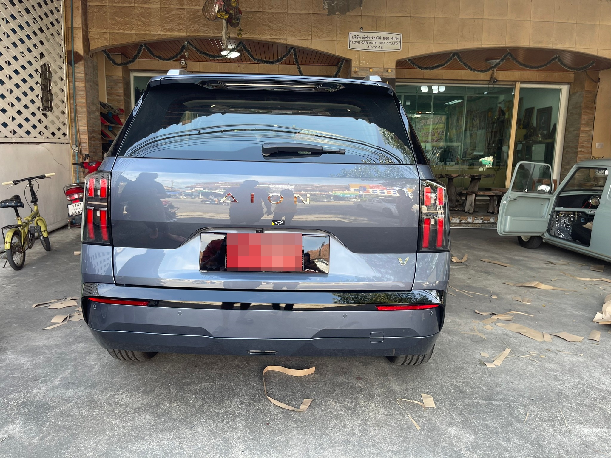 พรมรถยนต์ Aion V ปูพรม6D สีดำด้ายดำ ลายเคฟล่า เต็มคัน