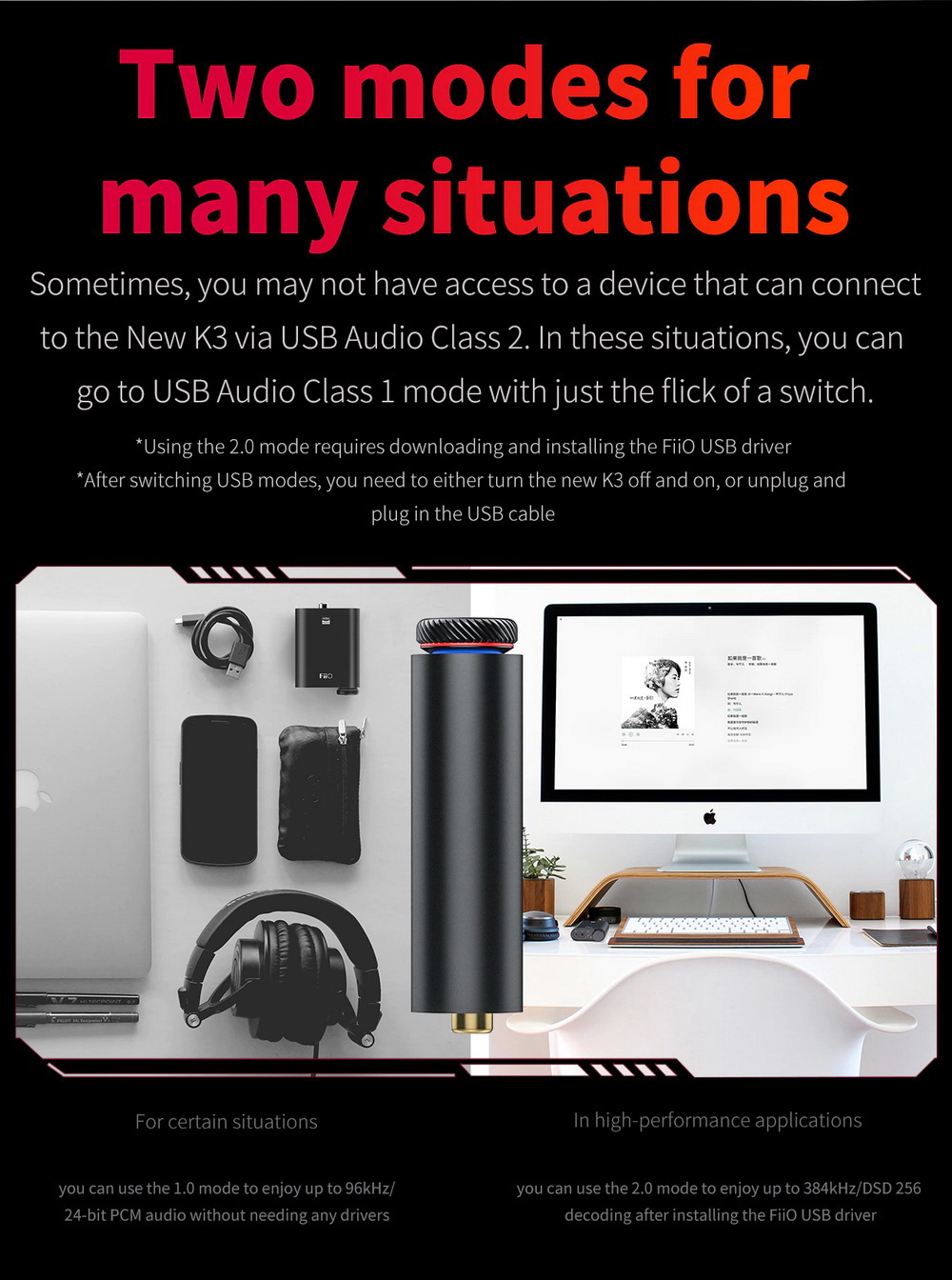 ขาย FiiO K3S DAC/AMP ตั้งโต๊ะระดับเรือธง รองรับPCM 32Bit/384kHz , DSD256