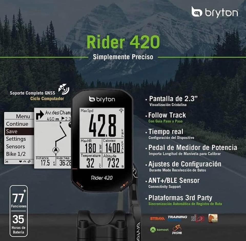 ไมล์ Bryton Rider 420 GPS Cycling Computer ครบเซ็ท(ไมล์+รอบขา และ หัวใจ)