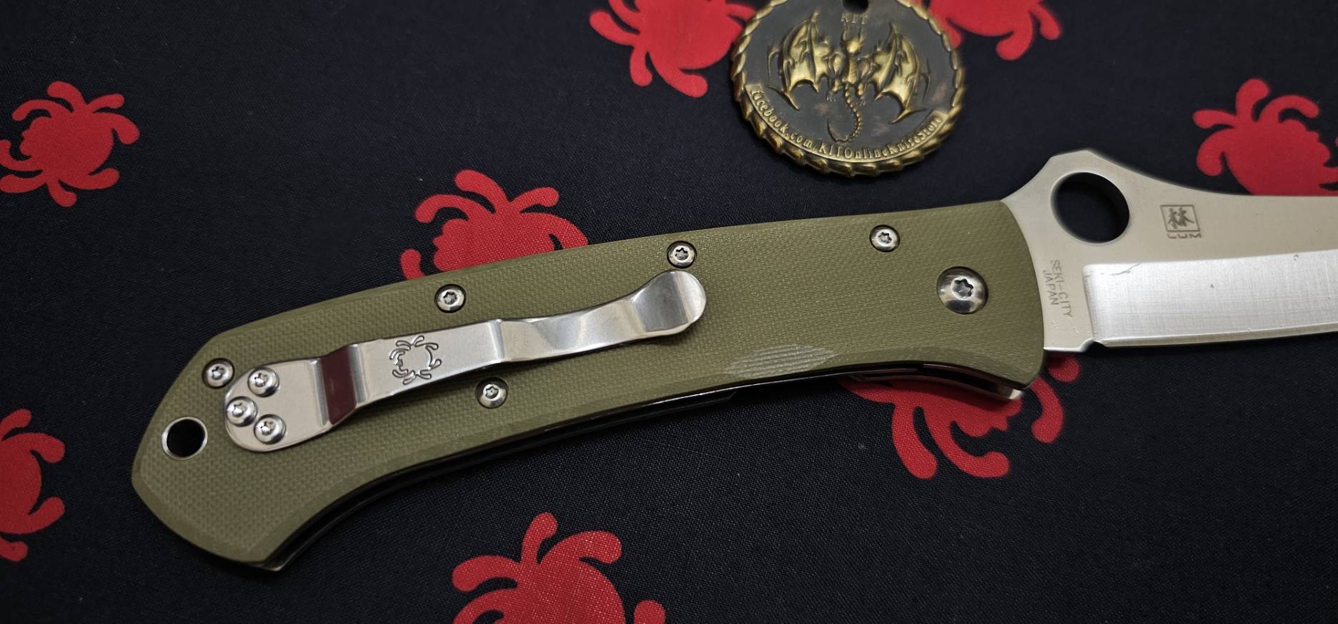 Spyderco Lum Tanto Knife OD Green G-10 (3.9" Satin M390)