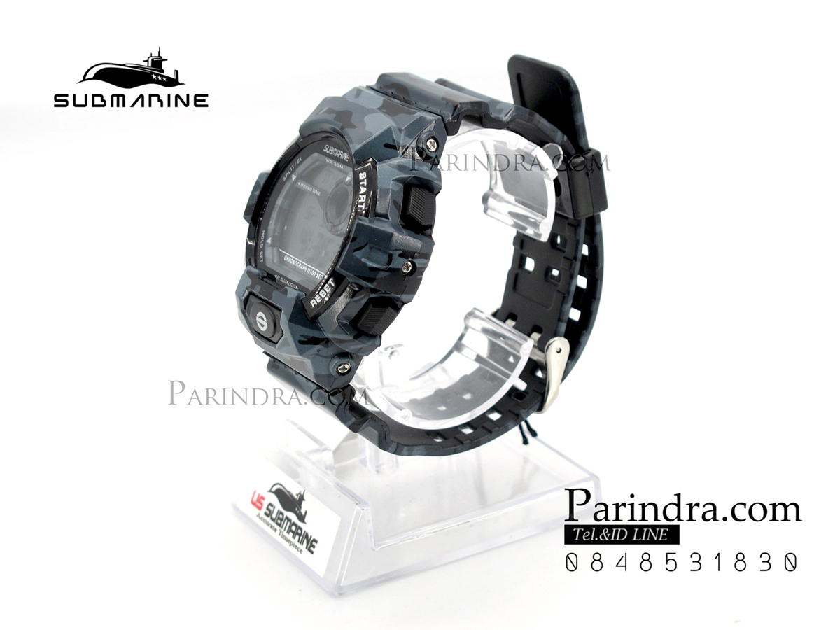 นาฬิกา US submarine รุ่น TP1342M (Military) สีลายพรางทหารสีเทาเข้มๆ หน้าปัดพื้นเทา