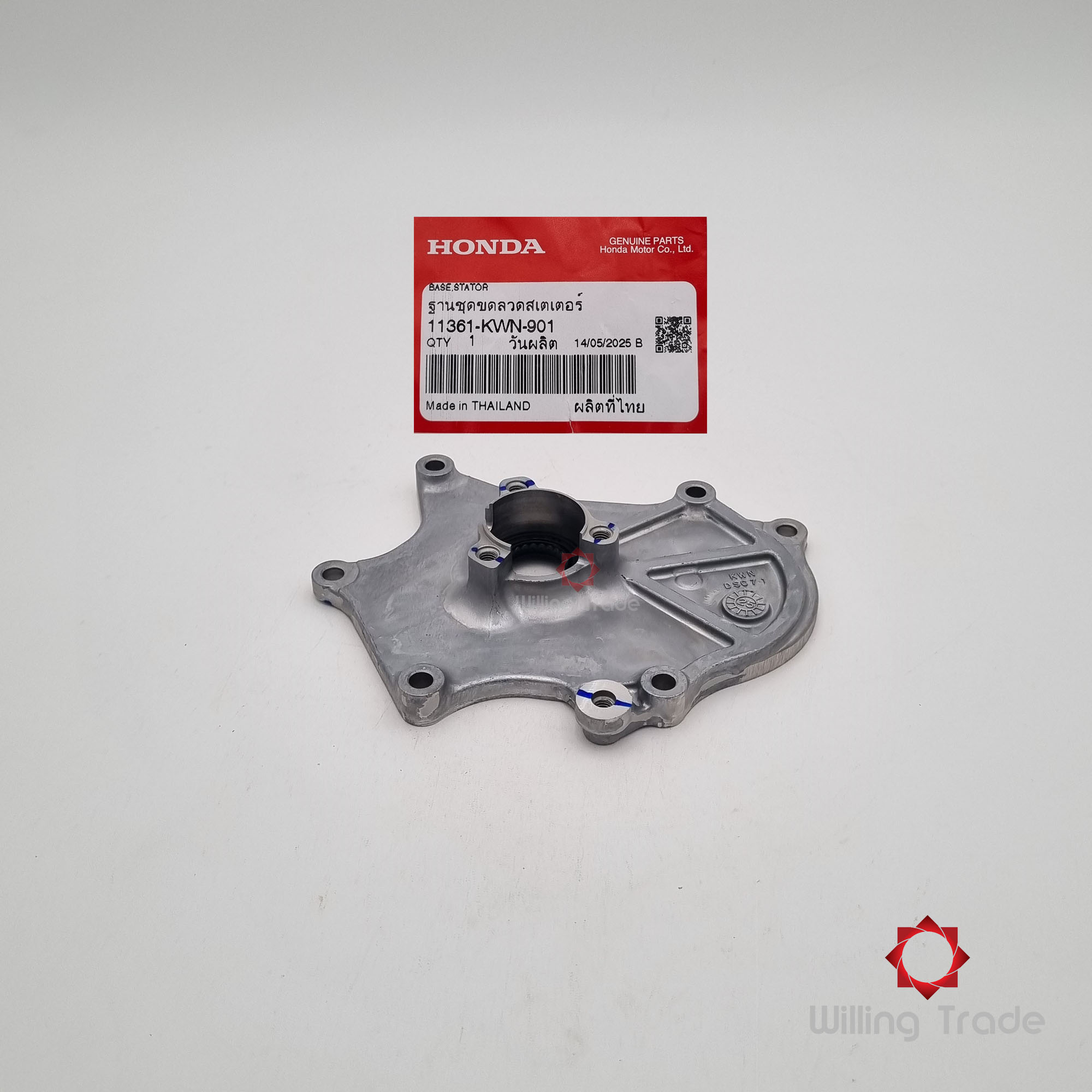 ฐานชุดขดลวดสเตเตอร์ (WY236) HONDA: (11361-KWN-901) CLICK 150I แพ๊คละ 1 ชิ้น... [แท้ศูนย์ 100%] ... กลุ่มอะไหล่เรือนเครื่องยนต์ข้างขวา Click 125I... BASE, STATOR