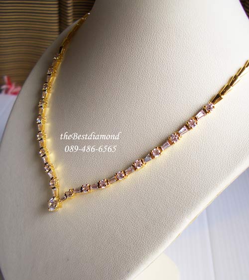 BN016+++สร้อยเพชร ปีกนก แบบเพชรผสม สร้อยแบบเก๋ไก๋ Modern Intrend สุดๆแบบทันสมัย อยู่ได้นานไม่มี out ใส่แล้วดูดี เพชรแวววาวสวยค่ะ ใส่ออกงานได้สบาย