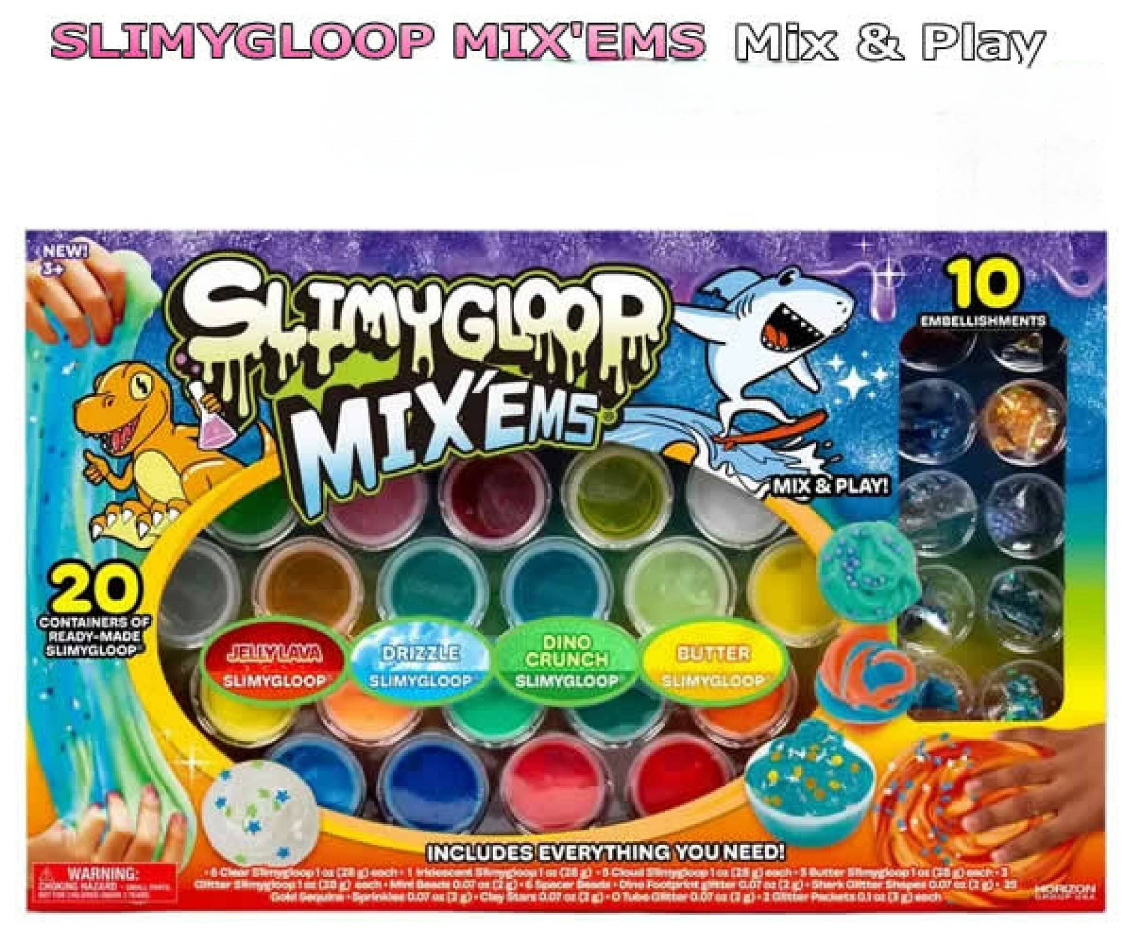 สไลม์ SLIMYGLOOP Slime อุปกรณ์ตกแต่ง 10 ชุด เลือกลาย ฉลาม ยูนิคอร์น L