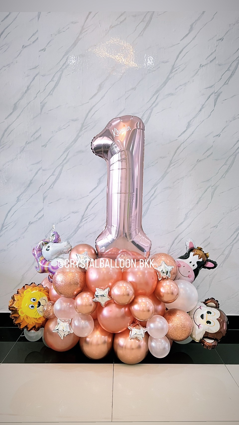 ลูกโป่ง วันเกิดเด็ก Theme Animals ฟอยล์ตัวเลข ขนาด 40" ตั้งฐาน พร้อมตกแต่ง สามารถเปลี่ยนสีลูกโป่ง/เปลี่ยนสี-ฟอยล์ตัวเลข/เปลี่ยนสี-ฟอยล์ตกแต่งได้