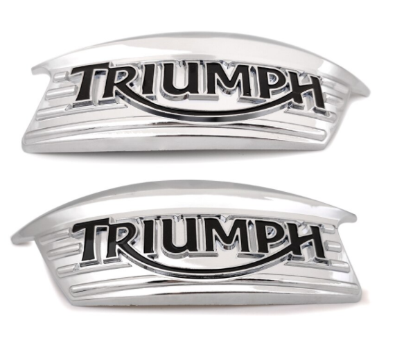 สติ๊กเกอร์โลโก้ตัวหนังสือ TRIUMPH พลาสติก Chrome.