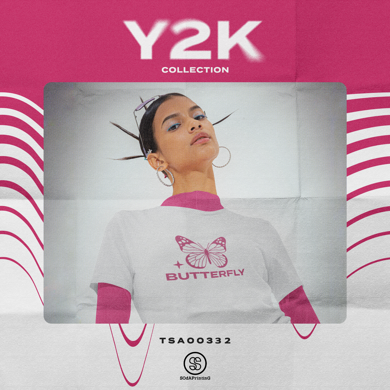 เสื้อยืด พิมพ์ลาย Butterfly I Y2K Collection สีขาว รหัส TSA00332 #เสื้อ #เสื้อยืด