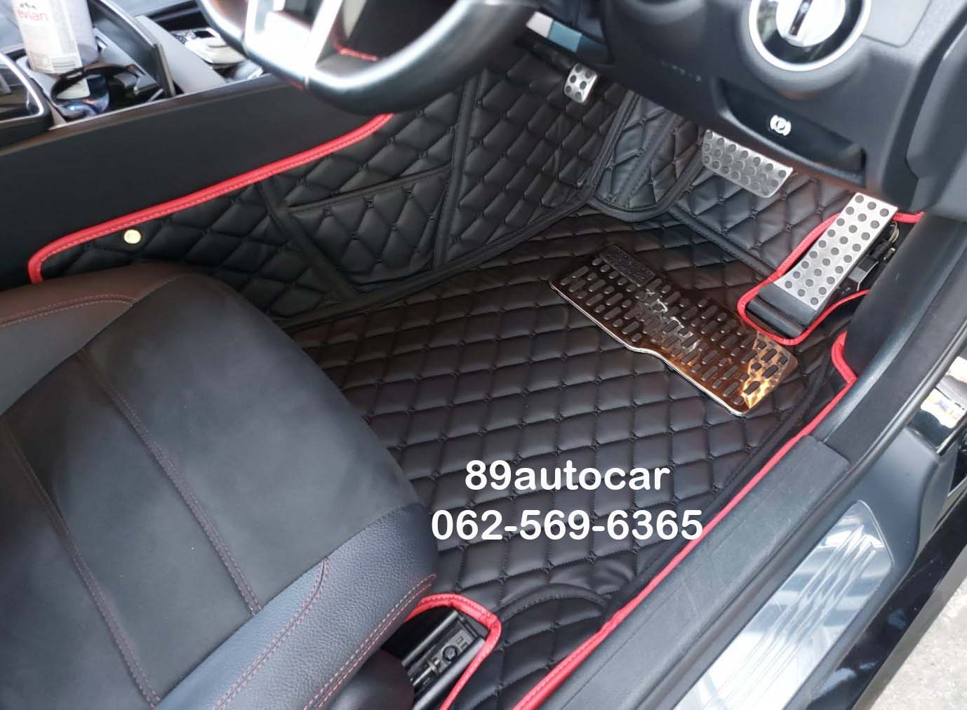 พรมรถยนต์ Benz E250 W207 ปูพรม6D สีดำล้วนขอบแดง เข้ารูป