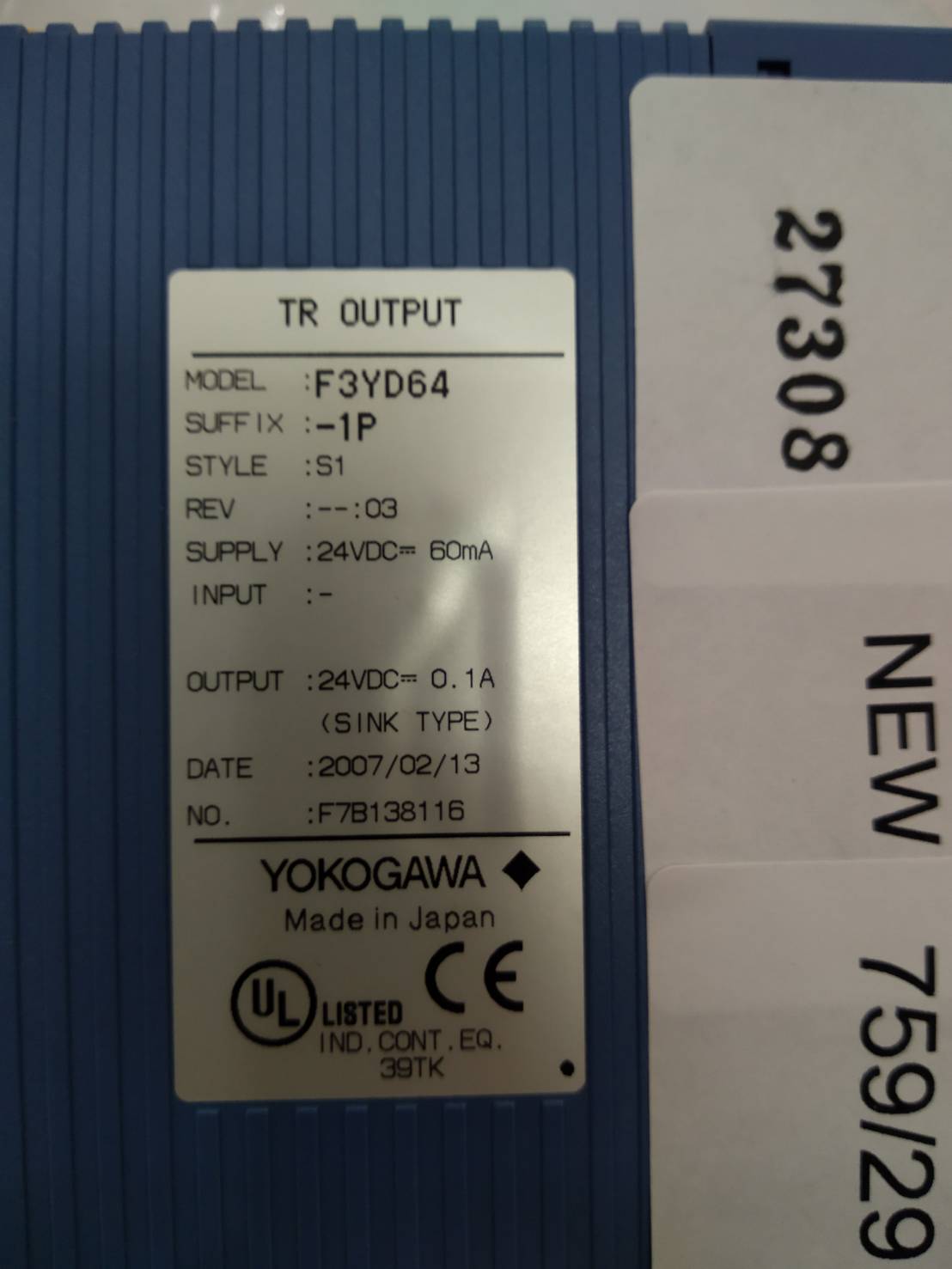 F3YD64-1P PLC " YOKOGAWA "