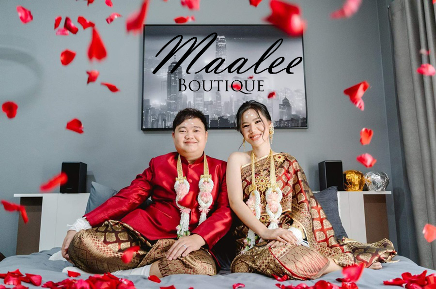 พร้อมเช่า ชุดแต่งงานไทยประยุกต์ สีแดง