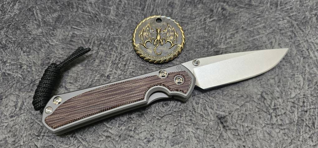 Chris Reeve Small Sebenza 31 lnlay LH Drop Point Natural Canvas Micarta Glass Blasted CPM Magnacut(มือซ้าย)