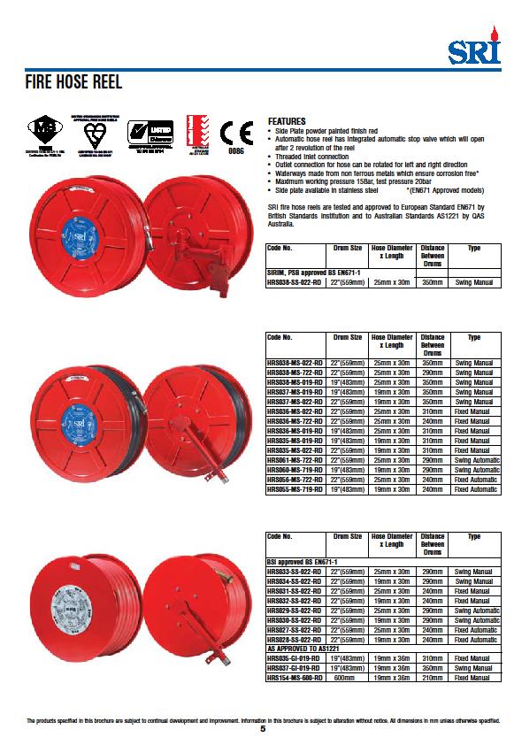 Automatic Swing Hose Reel ขนาด 1 นิ้ว ยาว 30 เมตร พร้อมหัวฉีดปรับฝอย รุ่น HRS061-MS-722-RD ยี่ห้อ SRI
