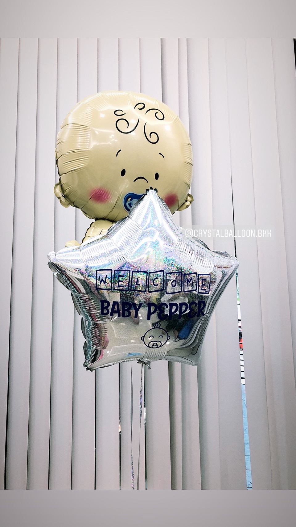 ลูกโป่ง Welcome Baby Boy น่ารัก น่ารัก ราคาประหยัด พร้อมตกแต่ง ฟอยล์ดาว ขนาด 24" 1 ชิ้น สามารถเปลี่ยนข้อความ/เปลี่ยนฟอยล์การ์ตูนได้