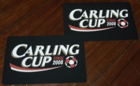 อาร์มสัญลักษณ์ฟุตบอล การแข่งขันฟุตบอลลีก คัพ (อีเอฟแอล คัพ) - CARLING CUP FINAL 2008 PLAYER SIZE ใหม่ / LEAGUE CUP (EFL CUP) National Football Tournament PLAYER SIZE Football Patch/Badge - CARLING CUP FINAL 2008 NEW