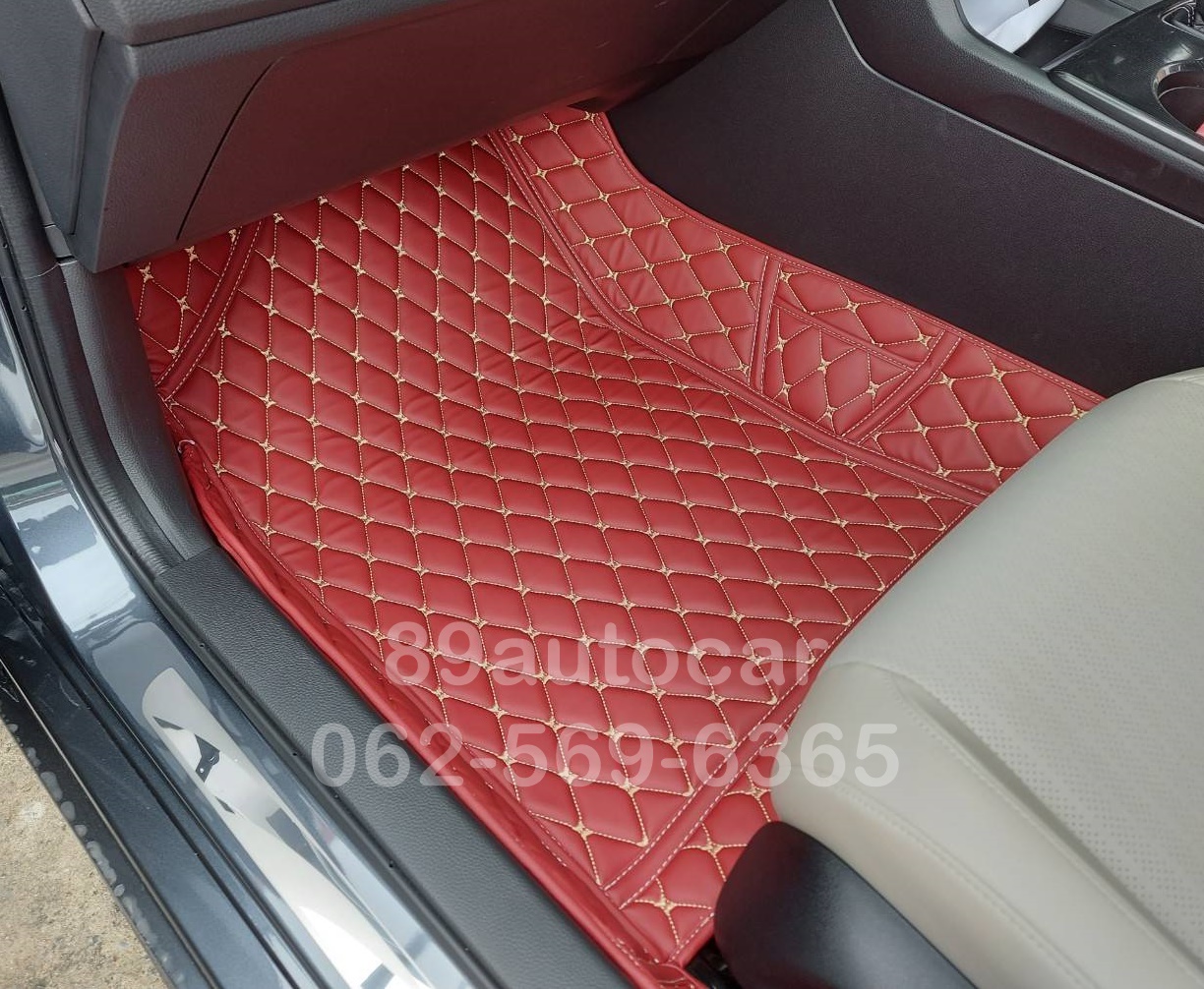 ผลิตพรมรถยนต์ All New Honda Civic 2022 ปูพรม6D สีแดงไวน์ เข้ารูป