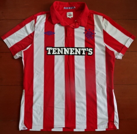 เสื้อฟุตบอล ทีมสโมสรเรนเจอร์ส ชุดเยือน 2010/11 M-Size / RANGERS Football Shirt Away Kit 2010/11 Jersey M-Size