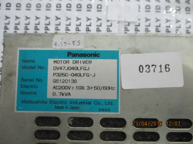 SERVO DRIVE “ PANASONIC ” รุ่น DV47J040LFGJ