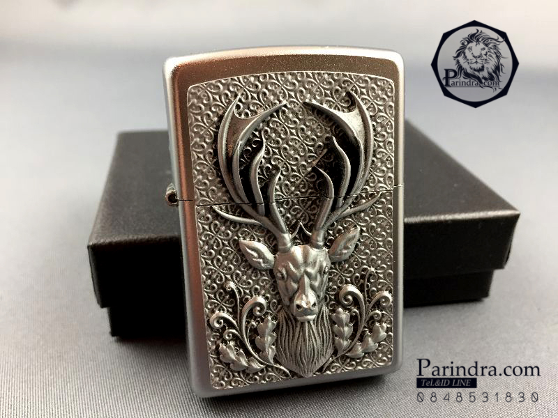 ไฟแช็ค Zippo แท้หัวกวาง Hirsh "Zippo 2004736 Hirsch Deer Head Emblem " # 2004736 แท้นำเข้า 100%