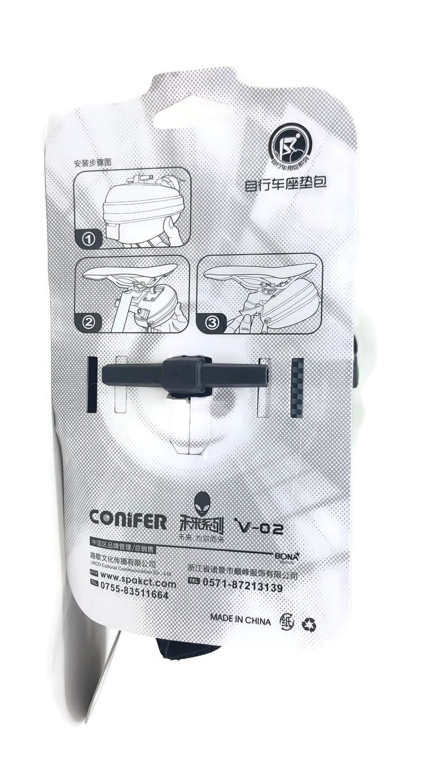 กระเป๋าใต้เบาะลายคาร์บอน CONIFER ,V-02