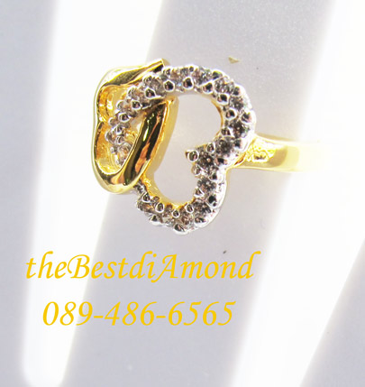BR203+++แหวนหัวใจเกี่ยวรัก++แบบน่ารักมากๆๆๆ เป็นรูปหัวใจ 2 ดวงเกี่ยวกัน เพชรไม่ใหญ่มาก ใส่ติดนิ้วได้สบายๆ