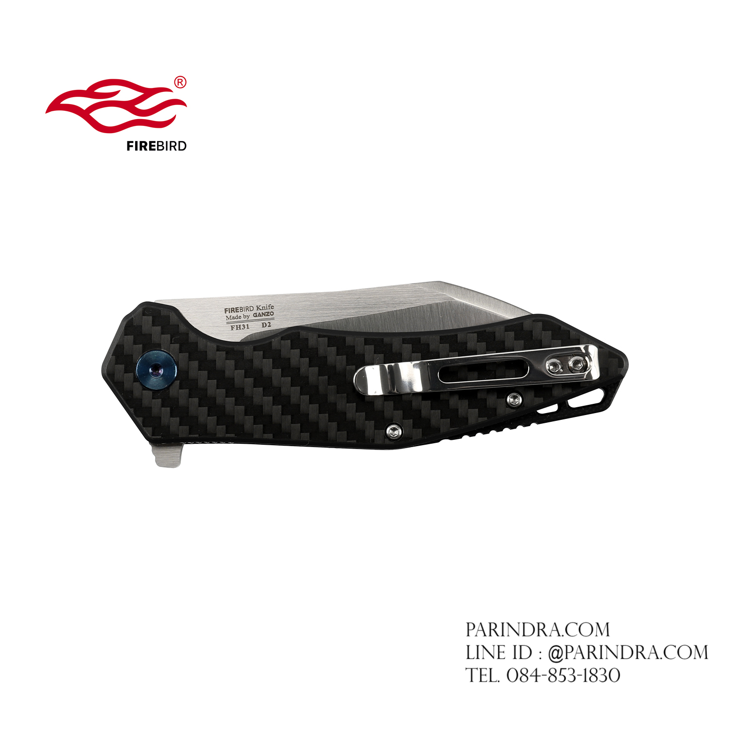 มีดพับ Ganzo กานโซ่ รุ่น FH31-CF / D2 Steel / ด้าม CARBON FIBER ของแท้ 100%