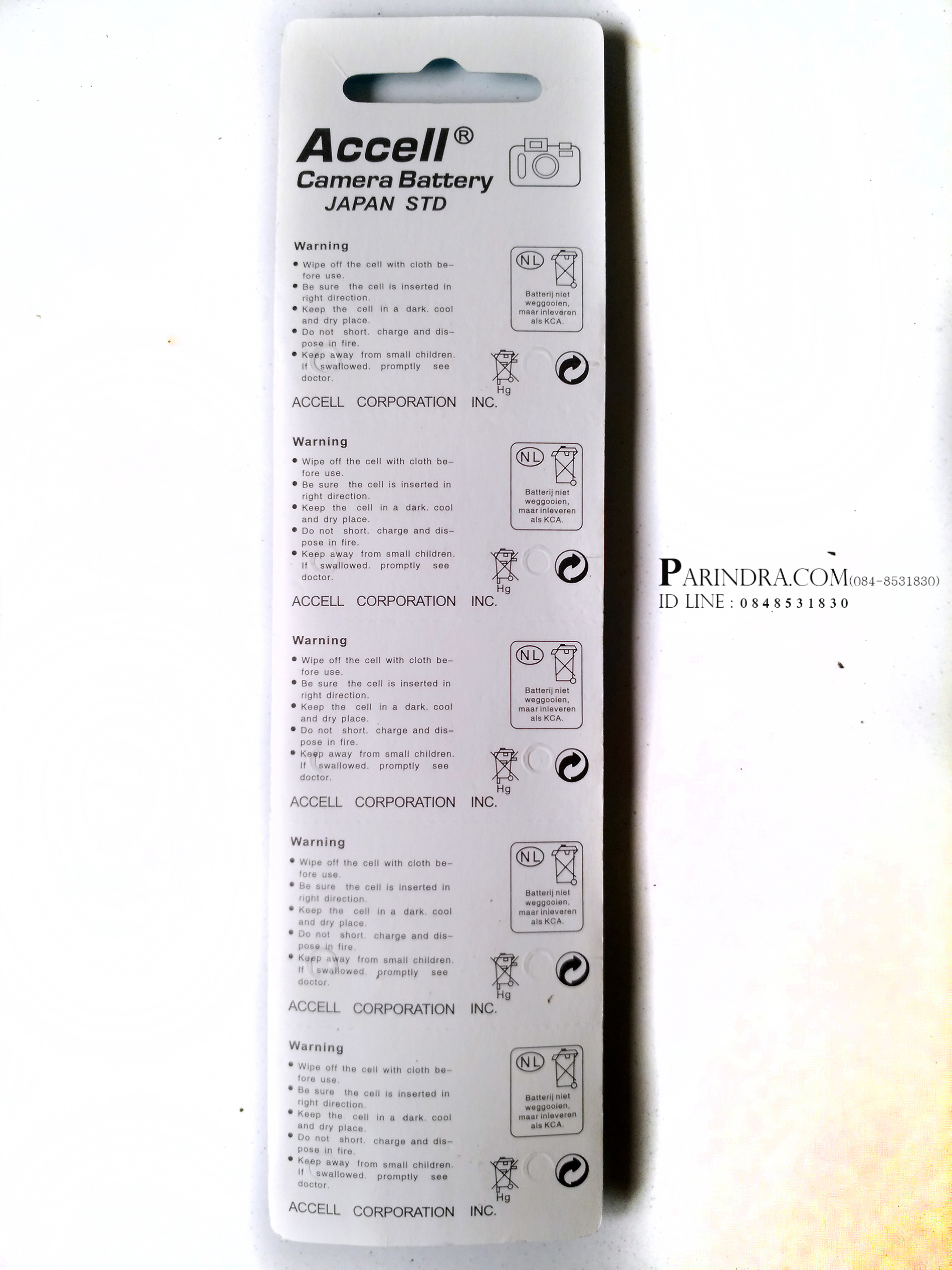 แบตเตอรี่เม็ดกระดุม Accell LR44 a76/1.5V Japan STD