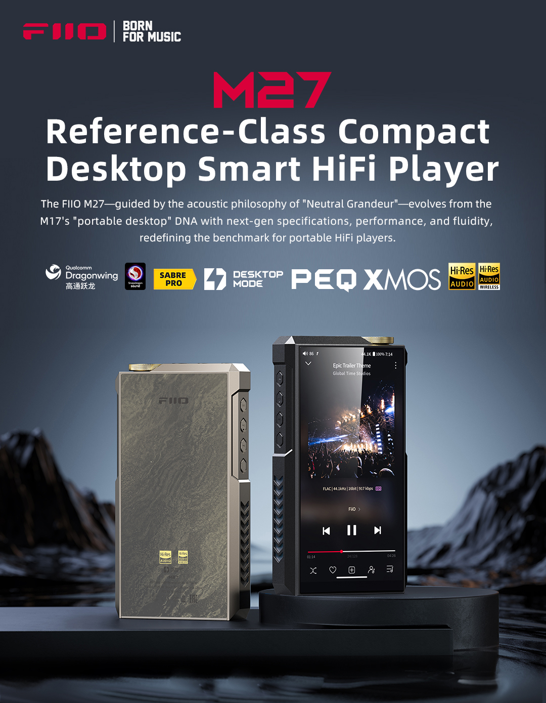FiiO M27 DAP เครื่องเล่นเพลงพกพา HiFi อัจฉริยะระดับเรือธง รองรับ Dual Hi-Res ประกันศูนย์ไทย
