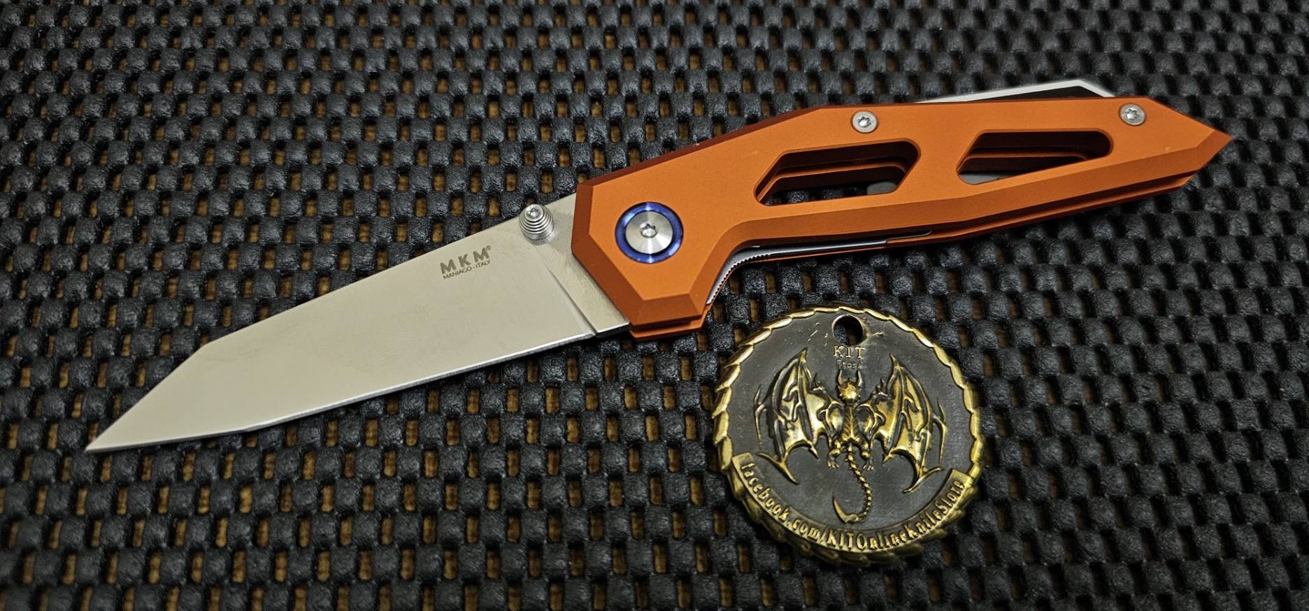 MKM Edge Liner Lock Knife Orange Aluminum (2.9" Satin) EGL-AOR