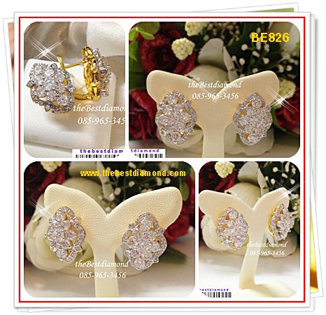 BE826+++ต่างหูHiso คุณนายสุดๆๆ ใส่แล้ว สวย เริ่ด แบบจากร้านเพชร งานสวย เรียบร้อย ดีไซน์สวยเก๋ หรูหรา เพชรวิ๊งๆระยิบระยับเลยค่ะ