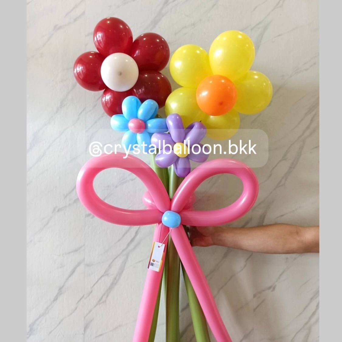 Flower Balloon Small Bouquet ช่อ 4 ดอก พร้อมตกแต่ง สามารถเปลี่ยนสีได้