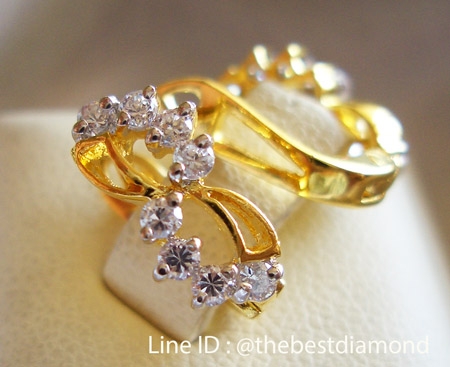 BE322 ต่างหูรูปแบบคล้าย อินฟินิตี้ งานสวยมากๆๆ เหมือนจริงมากๆๆ เพชรCZ แวววาว