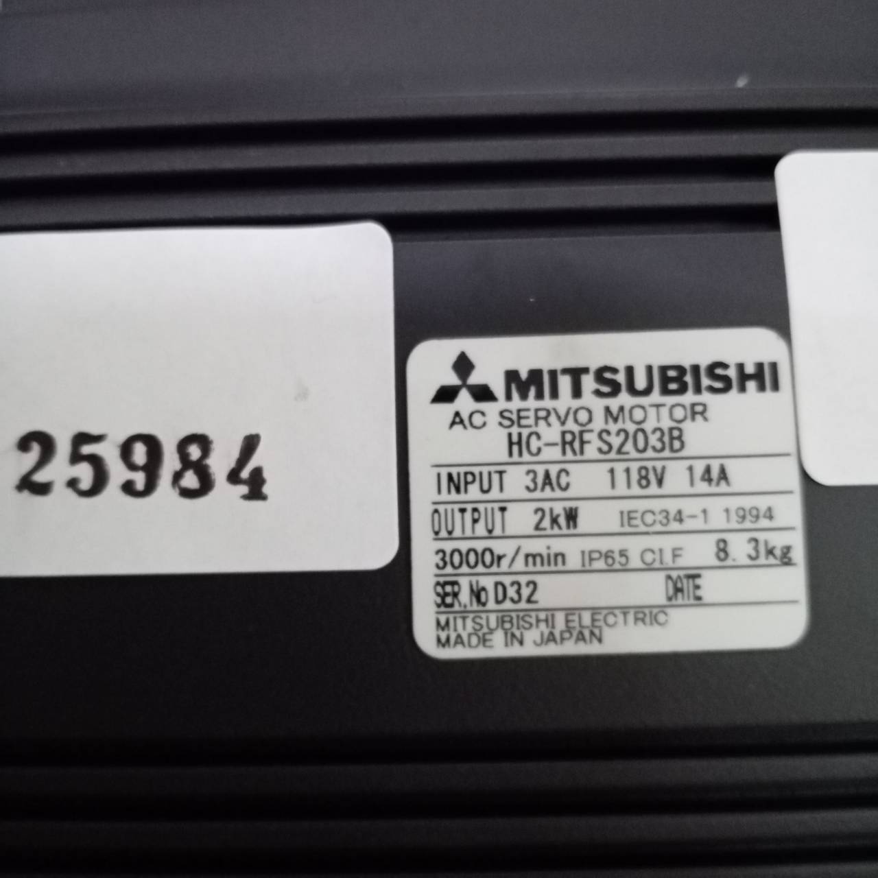 HC-RFS203B SERVO MOTOR " MITSUBISHI "