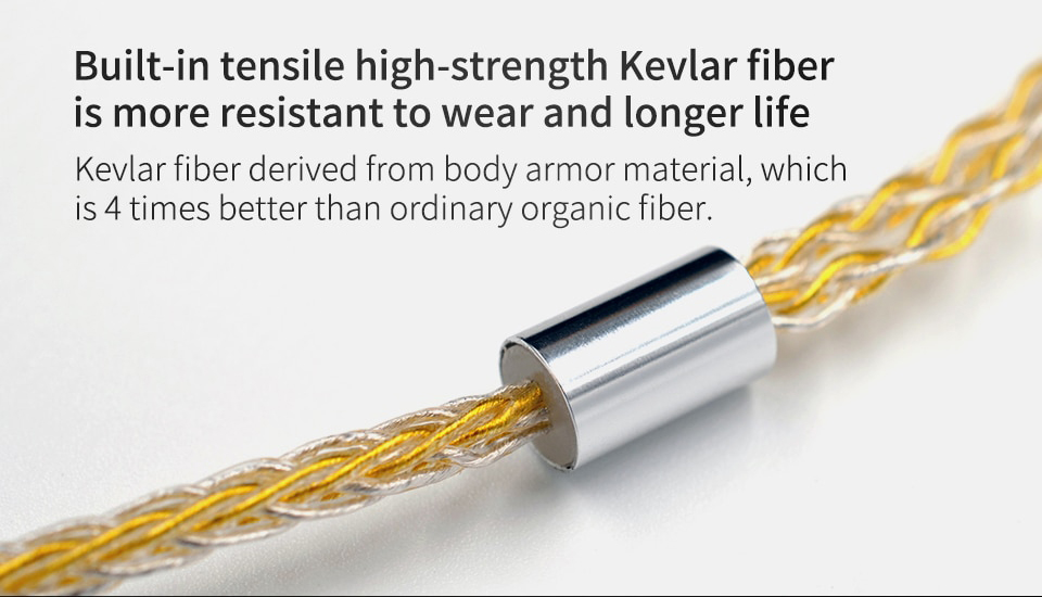 ขายสาย KZ Goldsilver cable สายถักชุบเงิน+ทอง 200 แกนรุ่นใหม่ล่าสุด