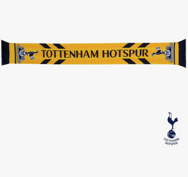ผ้าพันคอทอตนัมฮอตสเปอร์ส Tottenham Hotspur Spurs แพ็ทเทิร์นสีเหลืองของแท้