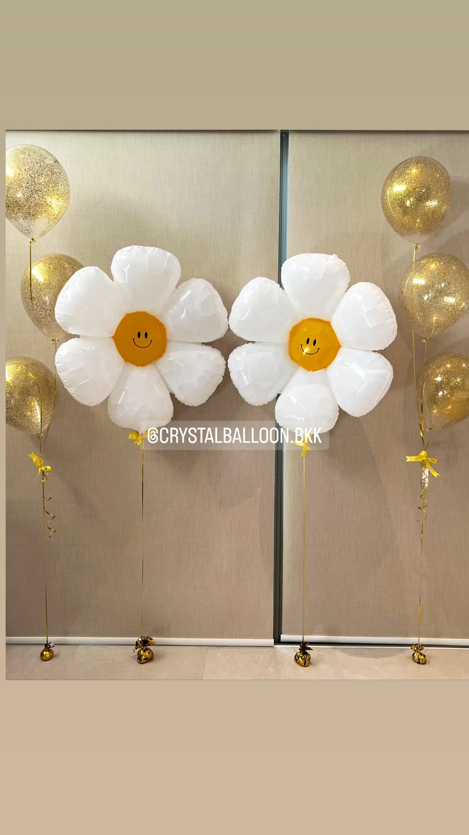 ลูกโป่ง Welcome Baby Theme ฟอยล์ดอกเดซี่ 2 ดอก พร้อมตกแต่ง ช่อลูกโป่ง 3 ลูก 2 ช่อ สามารถเปลี่ยนสีลูกโป่ง/เปลี่ยนข้อความ/เปลี่ยนฟอยล์ตกแต่งได้