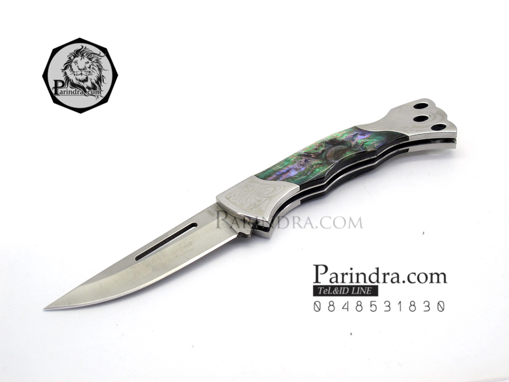 มีดพับแสตนเลส COLUMBIA G290 ด้ามสีปีกแมลงทับ
