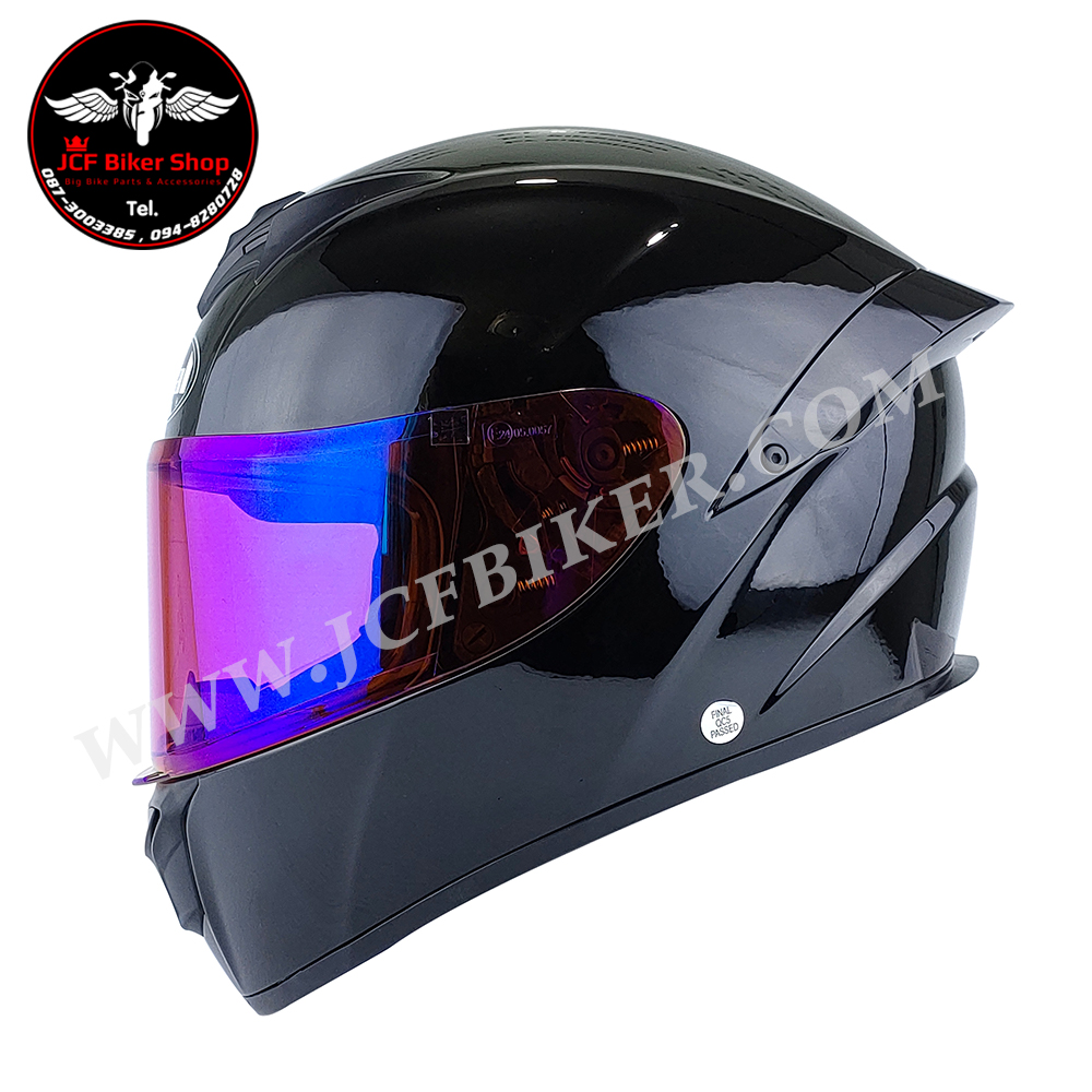 หมวกกันน็อคเต็มใบ หมวกันน็อค Real Helmets Thunder ดำเงา