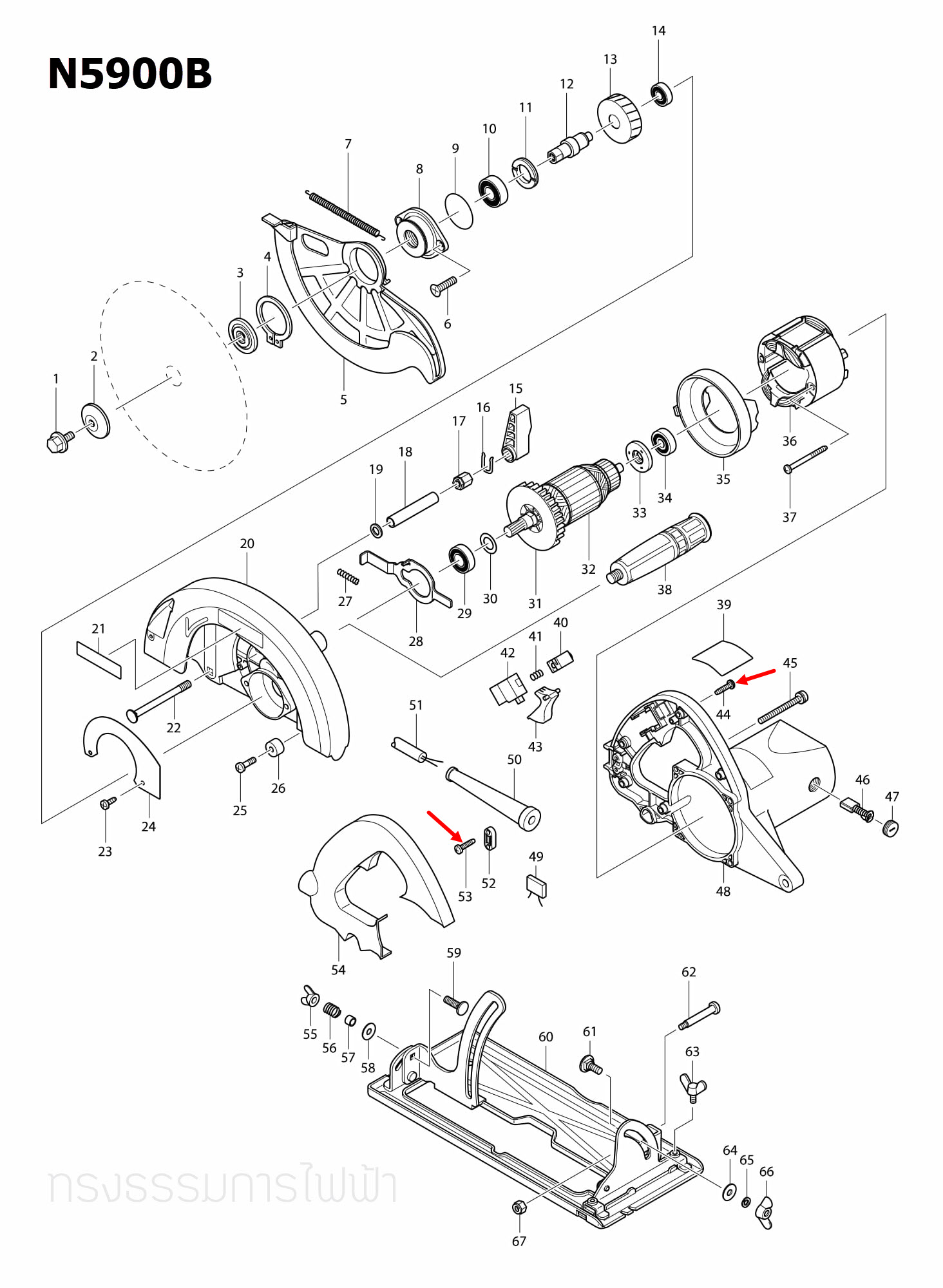TAPPING SCREW4X18 Makita มากีต้า UB1100, 2414NB, 4324, LS1040, N5900B Pn.265995-6 (แท้) ##