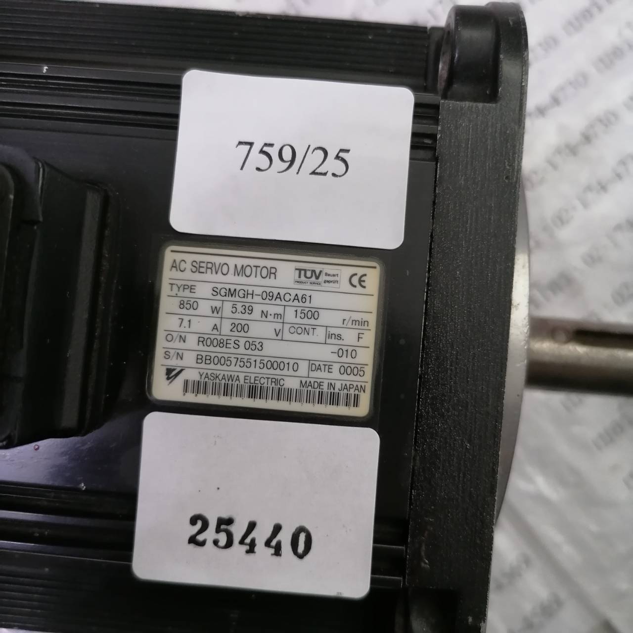 SGMGH-09ACA61 SERVO MOTOR " YASKAWA "