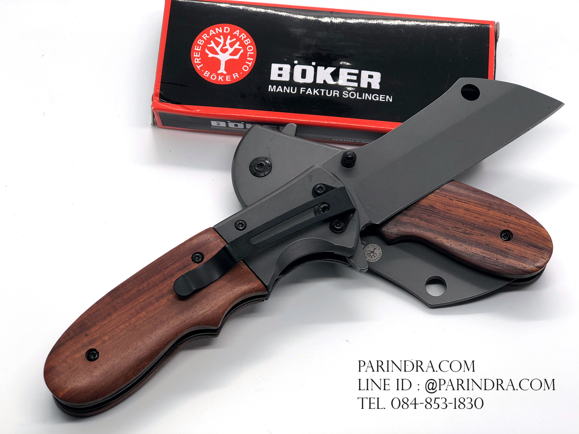 มีดพับ Boker DA104 ด้ามไม้ สี Titanium (OEM)