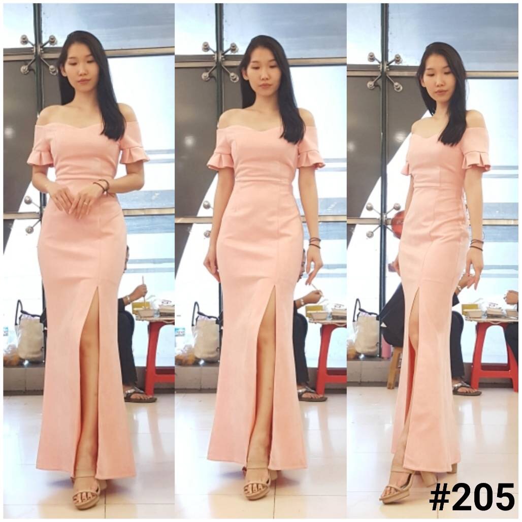 ชุดเพื่อนเจ้าสาว สีชมพู รวมแบบ ตัวอย่าง สั่งสีและแบบอื่นๆได้ เช่า 500