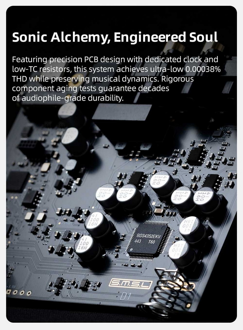SMSL D1 DAC ตั้งโต๊ะ ชิป DAC ROHM BD34352EKV ความละเอียดสูงเสียงบริสุทธิ์ รองรับ Hi-Res ประกันศูนย์ไทย