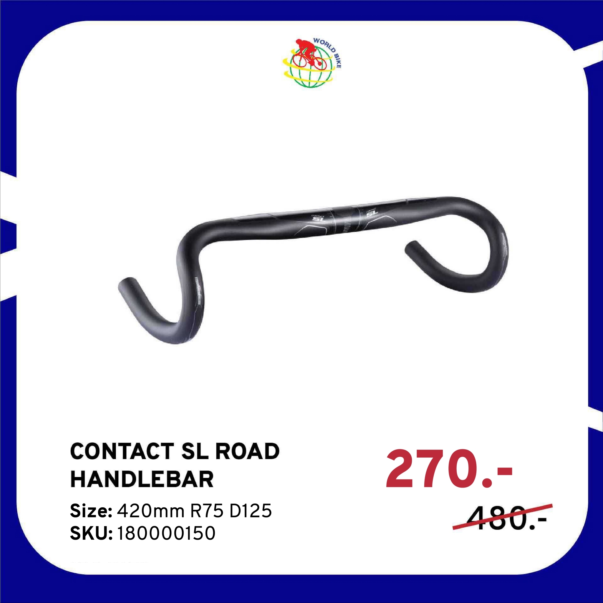 GIANT CONTACT SL Road HANDLEBAR แฮนด์จักรยานเสือหมอบ มีขนาด 42, Reach 75/Drop 125