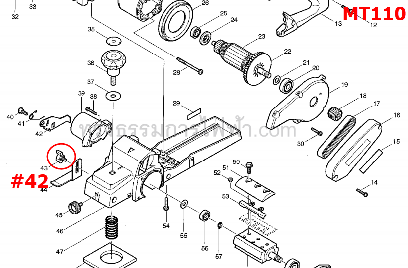 แผ่นปิด DRUM Maktec , Makita MT110, M1100, M1100KX1B [#42] Pn.345507-2 (แท้) ##(**)